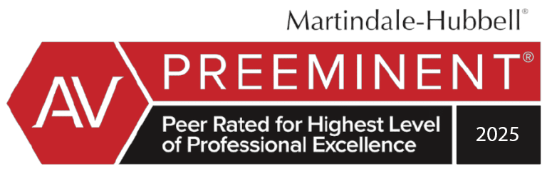 AV Preeminent Peer Rated Lawyer by Martindale Hubbell 2025 | Robinson & Lawing, LLP | North Carolina Trial Lawyers