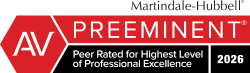 AV Preeminent Peer Rated Lawyer by Martindale Hubbell 2025 | Robinson & Lawing, LLP | North Carolina Trial Lawyers